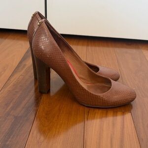 Coach Brown Textured High Heel Pumps